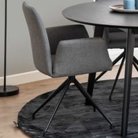 Chaise pivotante Robert - gris clair/noir