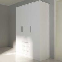 Armoire Ramos 120cm avec 3 portes & 3 tiroirs - blanc