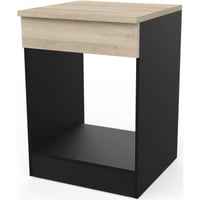 Meuble bas pour cuisinière Romanie 60 cm-chêne Kronberg/noir mat