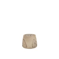 Cachepot bois de paulownia + plastique white wash small