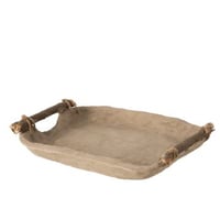 Plateau chad papier mache marron