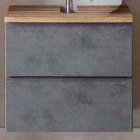 Meuble lavabo Varese | 60 x 47 x 56 cm | Wotan Oak / Concrete colour