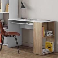 Bureau Meryl 114cm - chêne/blanc