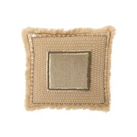 Coussin bord ibiza coton beige/blanc