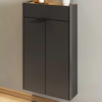 Armoire d'appoint Amika 2 portes & 1 tiroir suspendu - anthracite/chêne