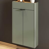 Armoire d'appoint Amika 2 portes & 1 tiroir suspendu - vert sauge/chêne