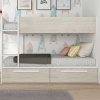 Lit superposé Fleur avec tiroirs de lit - blanc