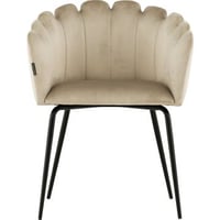 Chaise Limhamn Venture Design en velours beige et métal noir