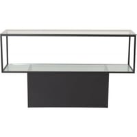 Table d'appoint Maglehem Venture Design en verre et métal noir 130x35cm