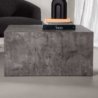 Table Basse York - MDF Aspect Marbre - 80x60x40cm - Gris