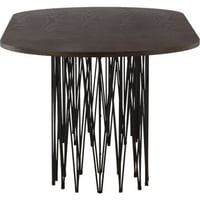 TABLE DE SALLE À MANGER OVALE EN PIERRE - PLACAGE NOIR / MOCCA
