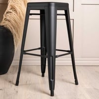 Tabouret de bar Tempe Venture Design - Acier noir mat - 43x76x43 cm