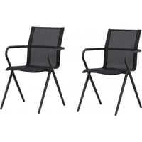 Chaise de salle à manger Alina Venture Design - Aluminium noir et Textilene noir