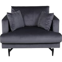 Fauteuil Sofia Venture Design - Velours Polyester - 104x92x82 cm - Gris Foncé