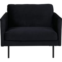 Fauteuil Zoom Venture Design - Velours noir - 84x80x95 cm