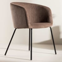 Chaise de salle à manger Berit - Velours côtelé Marron