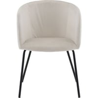 Chaise de salle à manger Berit Venture Design - Velours Beige - 55x78x55 cm