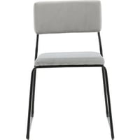 Chaise de salle à manger Kenth Venture Design - Velours gris clair - 52x40x76 cm