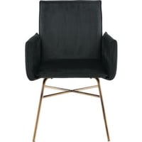 Chaise Petra Venture Design - Velours noir et métal cuivre - 60x87x57 cm