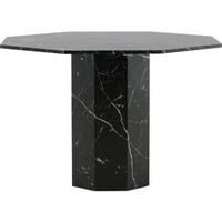 TABLE DE SALLE À MANGER RONDE MARBS - NOIR / VERRE NOIR MARBRE