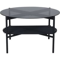 TABLE RONDE VON STAF - NOIR / VERRE FUMÉ NOIR