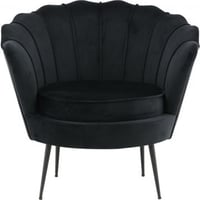 Fauteuil Calais Venture Design velours noir 77x76x83 cm