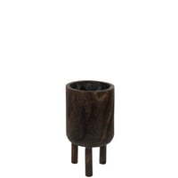 Cachepot sur pied bois paulownia bruin small
