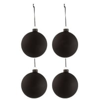 Boite de 4 boules de noel tableau noir verre noir medium