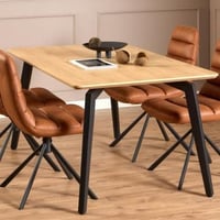 Table de salle à manger Cadiz - 160x90x75cm - décor chêne