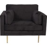 Fauteuil Boom en velours noir Venture Design - 90x88x110 cm
