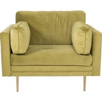 Fauteuil Boom Venture Design en velours vert - 90x110x88 cm