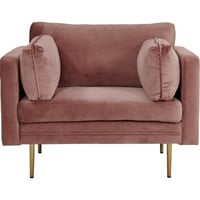 Fauteuil Boom Venture Design en velours rose poudré - 90x110x88 cm