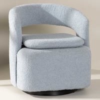 Fauteuil Laurel - Bouclette Acier - 72x69x75 cm - Bleu Ciel