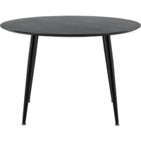 TABLE DE SALLE À MANGER DIPP - 115 CM - PLACAGE NOIR / PIEDS NOIRS