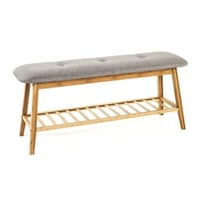 Banc à chaussures avec assise rembourrée | Design en bois de bambou