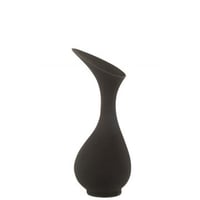 Vase olivia rugueux aluminium noir medium