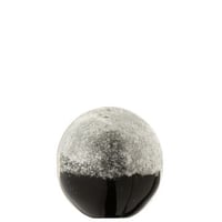 Presse-papier couches verre noir/argent large