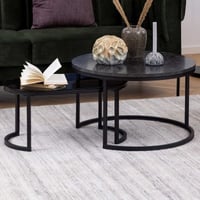 Lot de 2 tables basses Spiro - noir/gris 