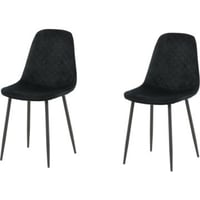 Chaise de salle à manger Polar Diamond Venture Design - Velours noir - 53x46x88 cm