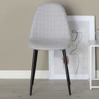 Chaise de salle à manger Polar - Tissu gris clair, pieds noirs - 53x46x88 cm