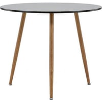 Table de salle à manger Polar Ø90 - aspect chêne foncé / MDF noir