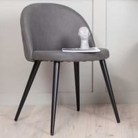 Chaise Velvet Stitches - Microfibre gris - 55x50x76 cm