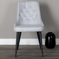 Chaise de salle à manger Velvet Deluxe - Tissu gris clair - 66x50x89 cm