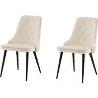 Chaise de salle à manger Velvet Deluxe Venture Design - Velours beige - 66x50x89 cm