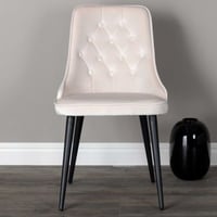 Chaise de salle à manger Velvet Deluxe - Velours beige - 66x50x89 cm