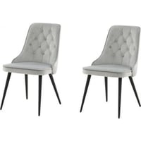 Chaise de salle à manger Velvet Deluxe Venture Design - Velours gris clair - 66x89x50 cm