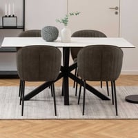 Table de salle à manger moderne en céramique blanche, 160x90cm