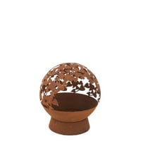 Brasero rond coeurs metal rouille