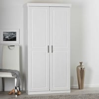 Garde-robe Léon 95cm avec 2 portes - blanc