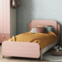 Lit Janne 90 x 190 cm-rose mat/blanc mat